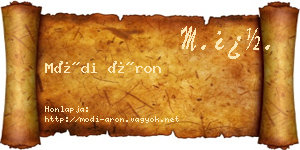 Módi Áron névjegykártya