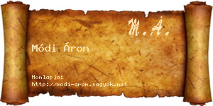 Módi Áron névjegykártya